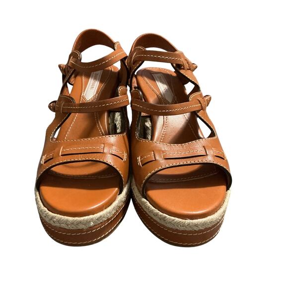 Zimmermann Tan Espadrille Leather Platform Sandals 38 US 7.5 Elastic Back - Picture 8 of 12